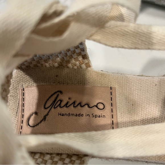 gaimo Ecru Wedge Lace Up Ivory Espadrilles 37 - Picture 10 of 13